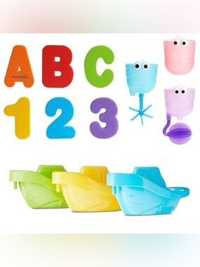 Munchkin Bath Toys - Bulk Lot - babies, kids - Letters, Numbers, Boats, Cups